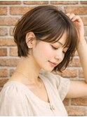コンパクトショート鎖骨レングス地毛風カラーシャギー