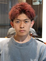 フリー(Free)&nbsp;【スパイキーショート】テーパーフェード/ブリーチ/レッド