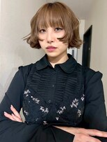 ナービス(NARVIS)&nbsp;透明感ブラウンベージュ/顔まわりカット/ショートボブ