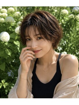 ゲイン(Gain) ショートカット×白髪ぼかし、ハイライト×縮毛矯正×髪質改善