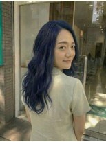 アッシュ 川崎店(Ash)&nbsp;ネイビーブルー　ブリーチあり