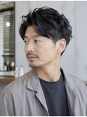 Men's_ショート_ツイストパーマ_ダークブラウン