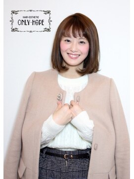 ヘアーサロン オンリーホープ(HAIR SALON ONLY HOPE) ミディアム☆ピンクアッシュ☆ボブ☆ナチュラル☆オン眉
