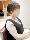 *滝田*顔まわり小顔ショートボブ インナーカラー ミルクティー