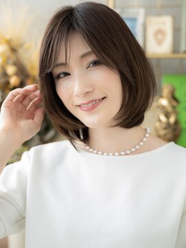 カバーヘア イヴ 戸頭店(COVER HAIR EVE) 大人ハイライト艶カラーショートマッシュボブa戸頭20代30代40代