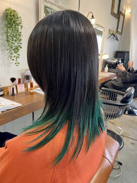 ヘアサロン テラス(Hair salon TERRACE.) 裾グリーン
