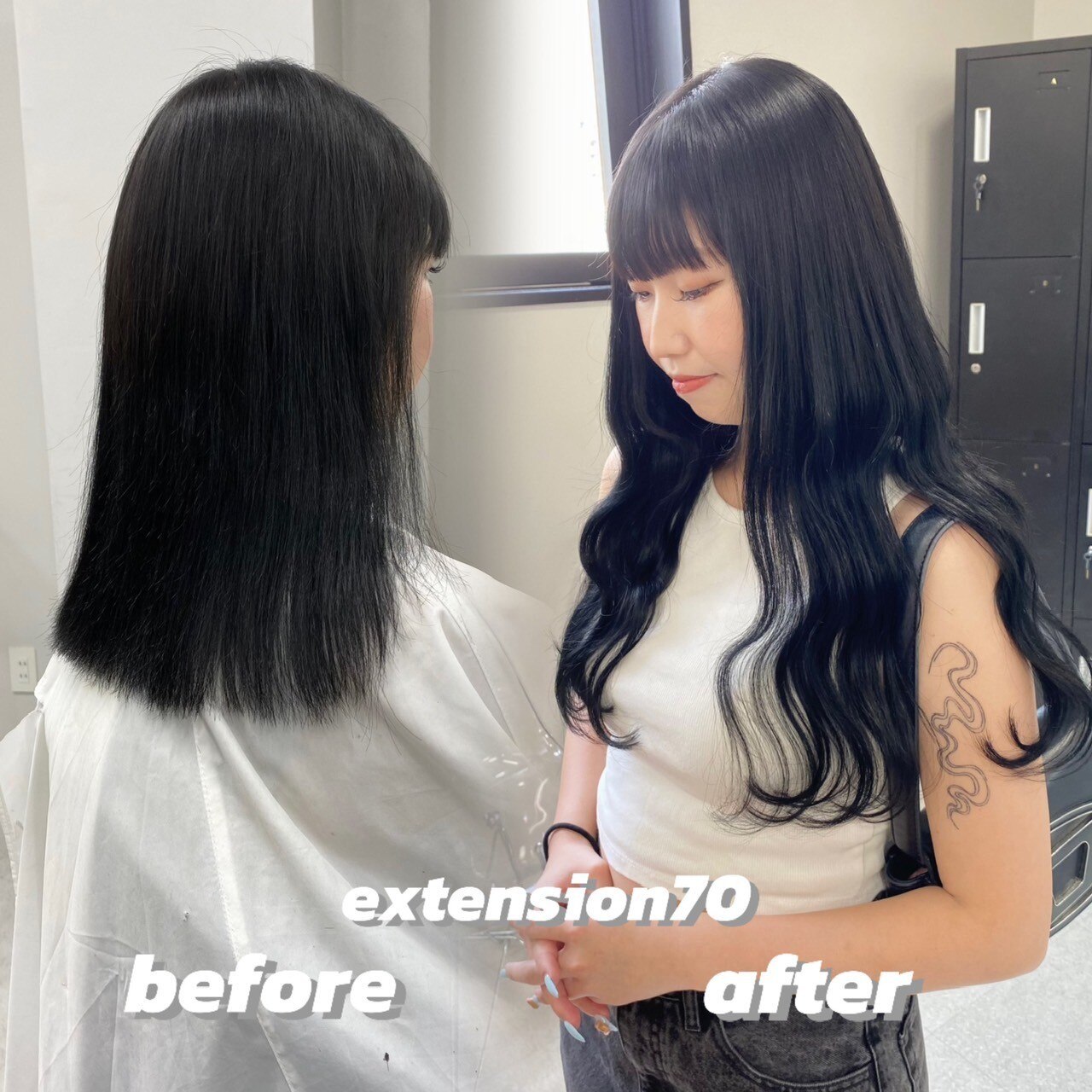 2025年冬春】10045黒髪アッシュブラックワンホンヘアシール