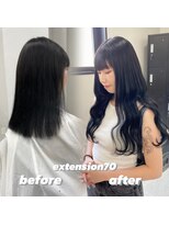 ベレーザシェルト(Beleza scelto)&nbsp;10045黒髪アッシュブラックワンホンヘアシールエクステロング