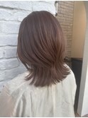 ブラウンベージュ/外ハネミディアム/20代30代40代50代60代