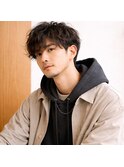メンズミディアムくせ毛風パーマ　20代 30代 40代 50代 60代