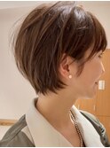 暗めカラーグランマッシュショートボブ
