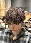 ツイストスパイラルシャドウパーマラウンドマッシュ刈り上げなし