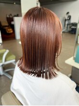 マップデザイン(map design)&nbsp;髪質改善ストレート ブラウンベージュ 切りっぱなしボブ 艶髪