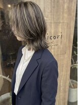 ニコリヘアワークス(nicori hair works)&nbsp;ミディアム×レイヤー×ハイライト1