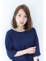 ミニヨン バイ ハピネス 高の原店(mignon by Happiness) 大人可愛いワンレンワンカールボブブラウンカラー　奈良清水