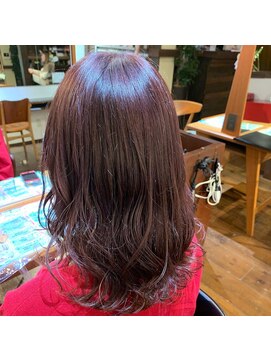 ピースリーヘア バイ カーサ(peathree.hair by CASA) ピンクブラウン×tintbar