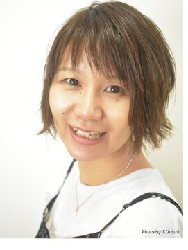 ジールヤマグチ 朝霧駅前店 かわいい外ハネボブ【白髪ぼかし】【白髪染め】