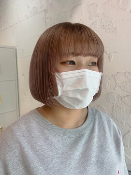 エム(EM) ミルクティーベージュ×顔まわりレイヤーボブ