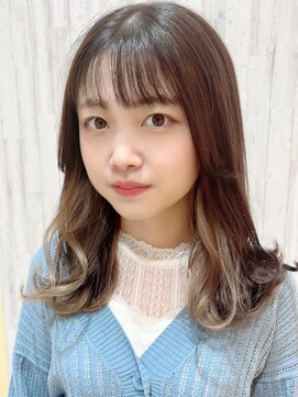 アンジュ 大豆島店(ange) インナーカラー×ホワイトペール[20代30代40代50代60代]