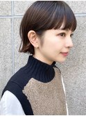 前髪パーママッシュショートボブ黒髪渋谷原宿神宮前