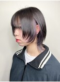 ミディアムウルフカットネオウルフカット顔まわりレイヤーカット