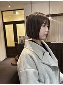 ベージュカラー×ボブ