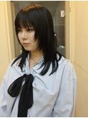 アプリコットオレンジ/くびれヘア/ウェーブショート［新潟］