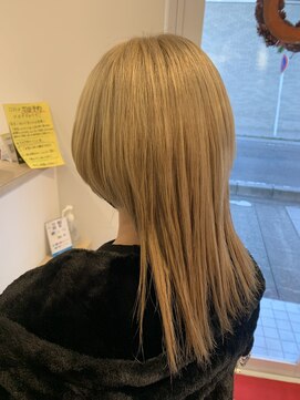 ルルバイアズール 草加店(LULU by azule) ダブルカラー，ミルクティーベージュ，，ツヤカラー【草加】