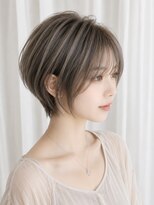 ウィールール 手稲店(WE RULE) 白髪ぼかしハイライトショート×ベージュカラー大人可愛い