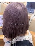 柔らかボブ×ラベンダーピンク