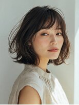 コトン(COTON) 黒髪ミディアムレイヤー/顔まわり/浜町