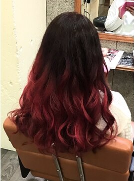秋色 赤系グラデーションカラー L フィックス ヘアー Fix Hair のヘアカタログ ホットペッパービューティー