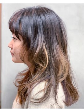 テトヘアー(teto hair) long［ロングウルフレイヤーインナーハイライトデザイン］