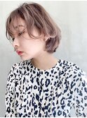 アンニュイボブ__耳かけウェーブパーマフォギーベージュ_87300a