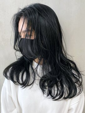 アイティーバイアルバム 松戸店(IT by ALBUM) ブルーブラックハイレイヤー_フェミニンロング_ba314442