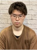 メンズツーブロック刈り上げアイロンパーマ