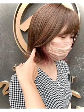 モードファクター デザイナーズサロン(mode Factor designer's salon) ミディアムボブ×ルビーピンク