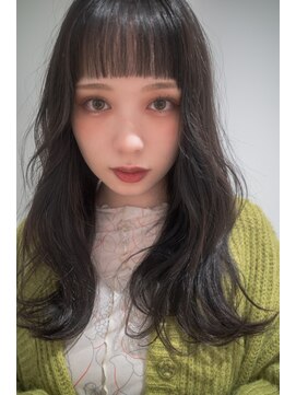 トローノ 栄(TRONO) 20代30代◎韓国風/ダークグレー/オン眉バング/くびれ巻き