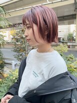 モリオ フロム ロンドン 大宮2号店(morio from London)&nbsp;【なかじま ひびき】あごラインボブ×ピンクハイライト