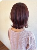 20×30×40代×似合わせカット×ピンク×ツヤ感×外ハネボブ