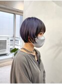 くびレイヤー大人可愛いショートボブアンブレラカラーラベンダー