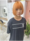 ペールオレンジ×ボブ