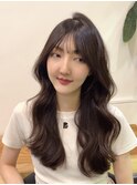 顔まわり/レイヤーカット/韓国/ロングヘア/ベージュ