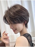 ★ハンサムショート　ハイレイヤー　オリーブグレージュ