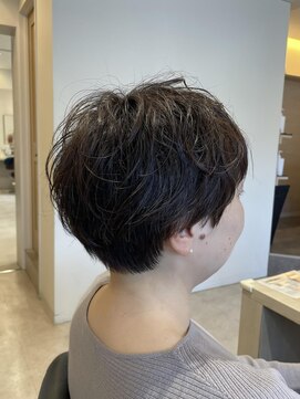 シンプル(Simple) マッシュショート×パーマ