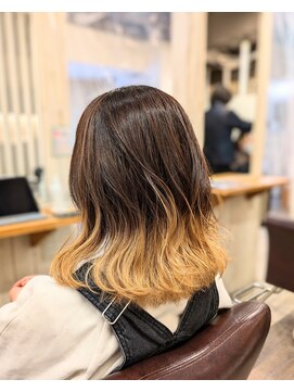 アンプリュス リアン(1+ Unplus lien) グラデーションカラー×ミルクティーベージュ