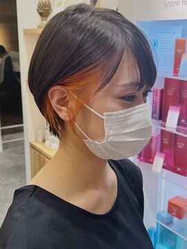 リミックス 南国店(remix) ベージュベースにオレンジのスパイス！春夏ショートで差をつけて