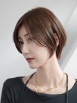 エリマ 横浜西口(elima) 横浜西口顔周りレイヤーカットくびれヘア切りっぱなしボブ30代