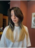 抜きっぱなしバイカラー×メンズロングレイヤー