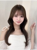 韓国フェミニンロング×シースルーバング